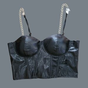Faux leather corset top NWT medium